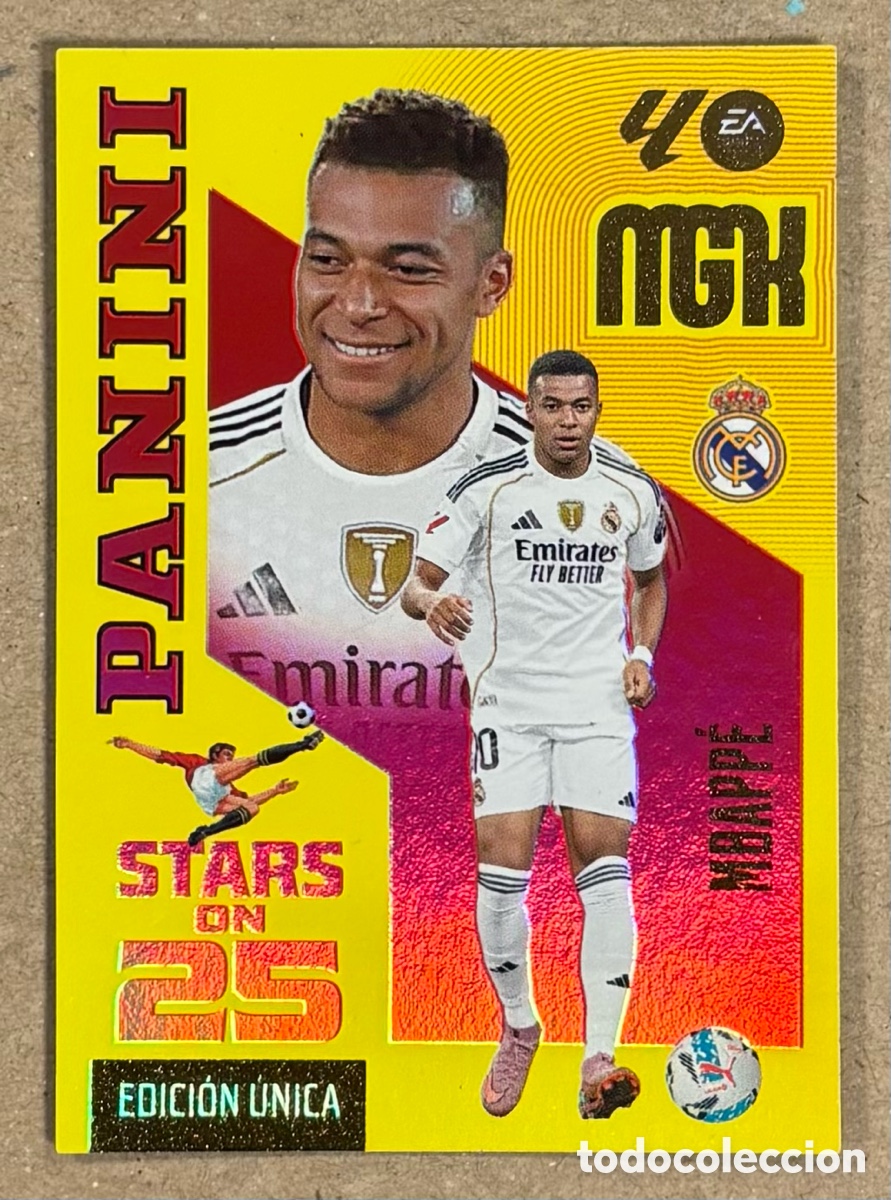 Cromos de f&uacute;tbol: MBAPP&Eacute; (REAL MADRID). CARTA STARS OF 25 EDICI&Oacute;N &Uacute;NICA PANINI MEGACRACKS MGK 2026/27. #450