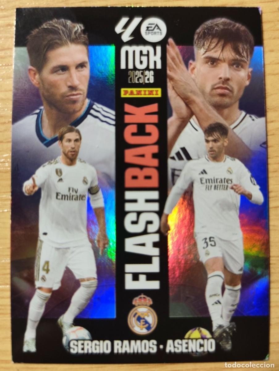 Cromos de f&uacute;tbol: CARD FOOTBALL 431 SERGIO RAMOS ASENCIO REAL MADRID FLASHBACK FLASH BACK MEGACRACKS LIGA 2025 2026