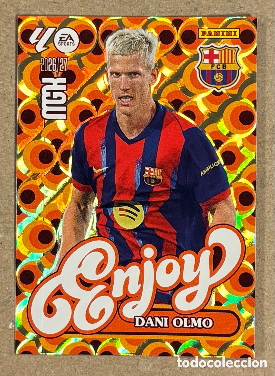 Cromos de f&uacute;tbol: DANI OLMO (FC BARCELONA). CARTA ENJOY MEGACRACKS MGK 2026/27. #381.