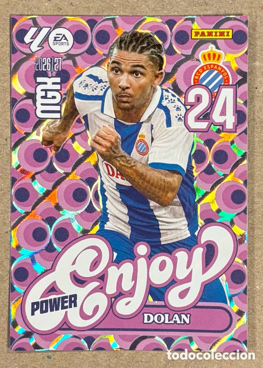 Cromos de f&uacute;tbol: DOLAN (ESPANYOL). CARTA POWER ENJOY PANINI MEGACRACKS MGK 2026/27. #382P.