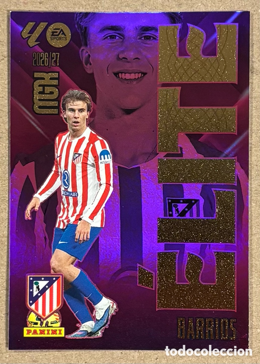 Cromos de f&uacute;tbol: BARRIOS (ATL&Eacute;TICO MADRID). CARTA ELITE MEGACRACKS MGK 2026/27. #1