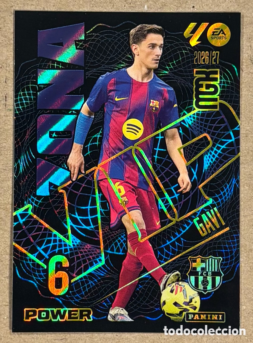 Cromos de f&uacute;tbol: GAVI (FC BARCELONA). CARTA POWER VIP MEGACRACKS MGK 2026/27. #354P.