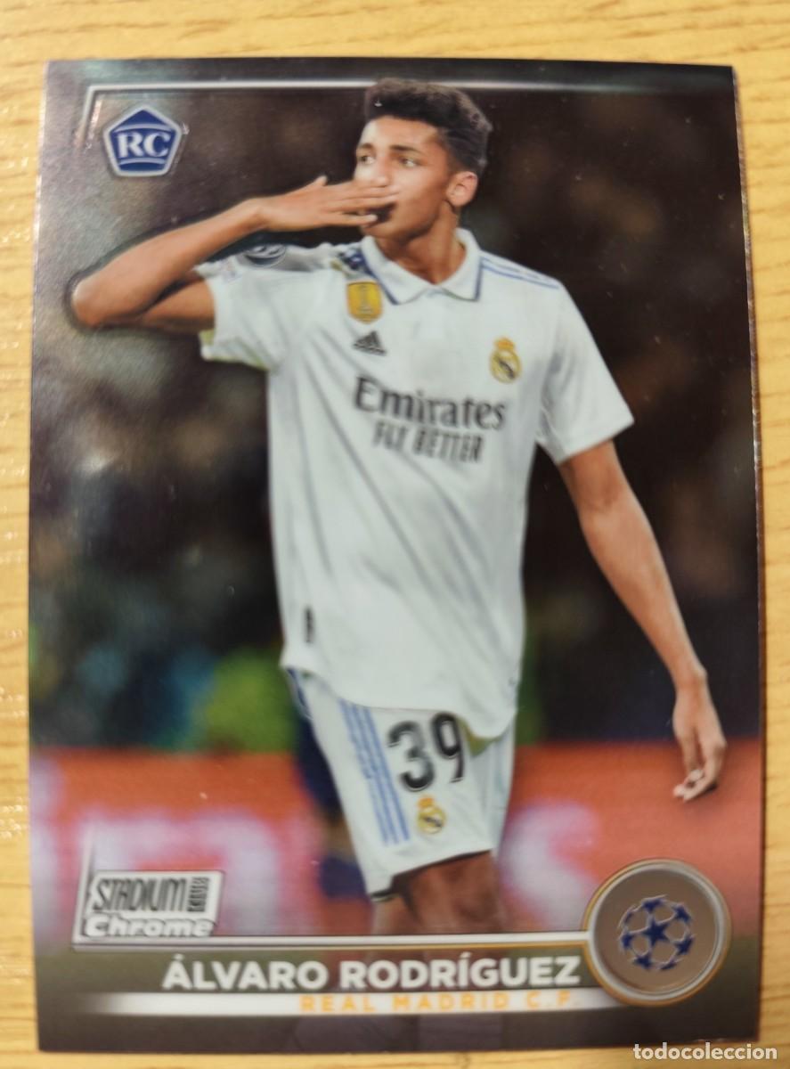 Cromos de f&uacute;tbol: CARD FOOTBALL 90 ALVARO RODRIGUEZ ROOKIE- REAL MADRID 2022 2023 TOPPS STADIUM CHROME