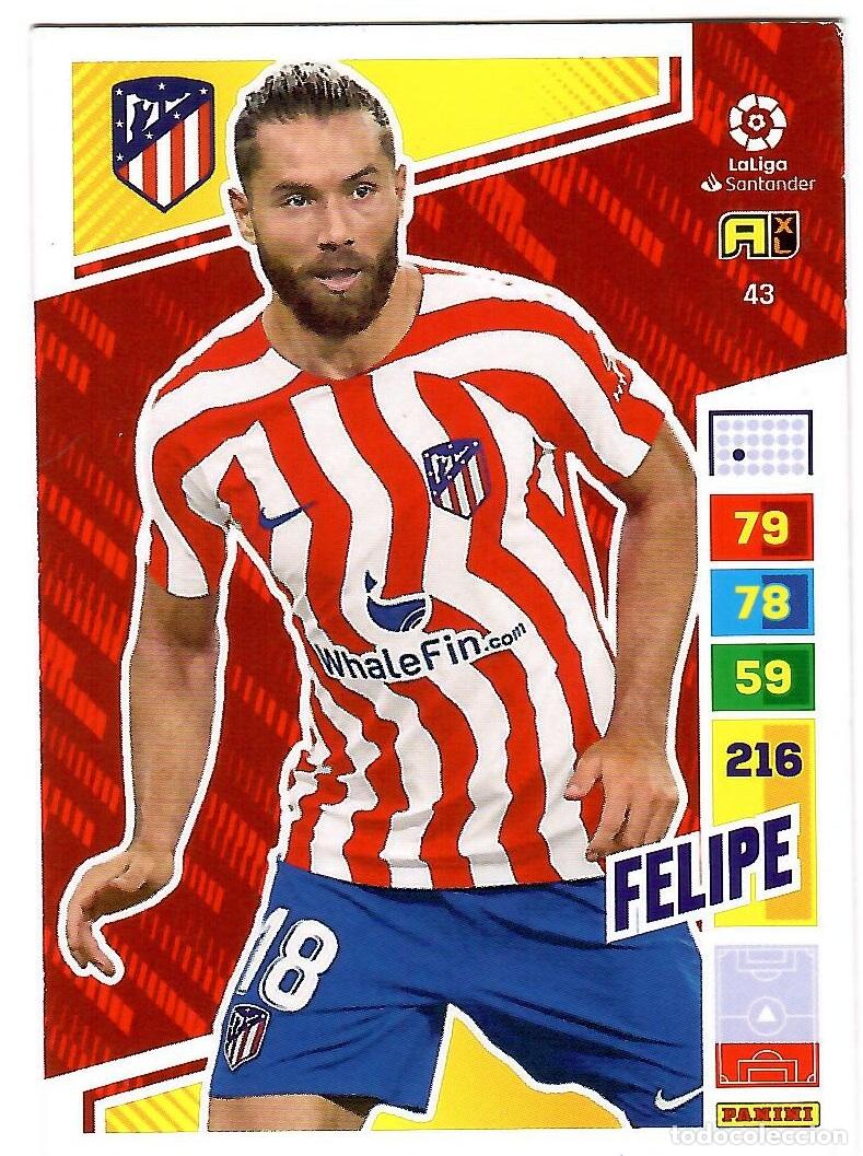 Cromos de f&uacute;tbol: Felipe (At. Madrid), n&ordm; 43: Cromo del album de futbol Adrenalyn 2022-23
