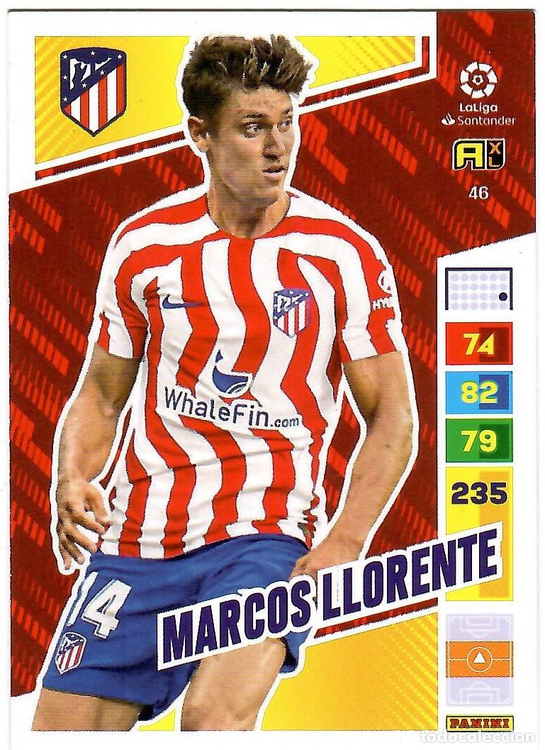 Cromos de f&uacute;tbol: Marcos Llorente (At. Madrid), n&ordm; 46: Cromo del album de futbol Adrenalyn 2022-23