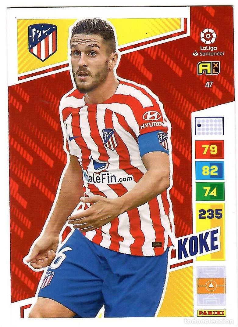 Cromos de f&uacute;tbol: Koke (At. Madrid), n&ordm; 47: Cromo del album de futbol Adrenalyn 2022-23