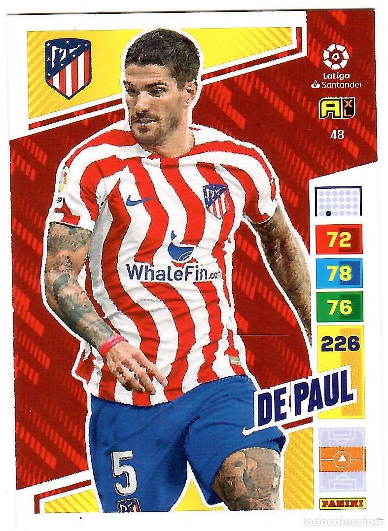 Cromos de f&uacute;tbol: De Paul (At. Madrid), n&ordm; 48: Cromo del album de futbol Adrenalyn 2022-23