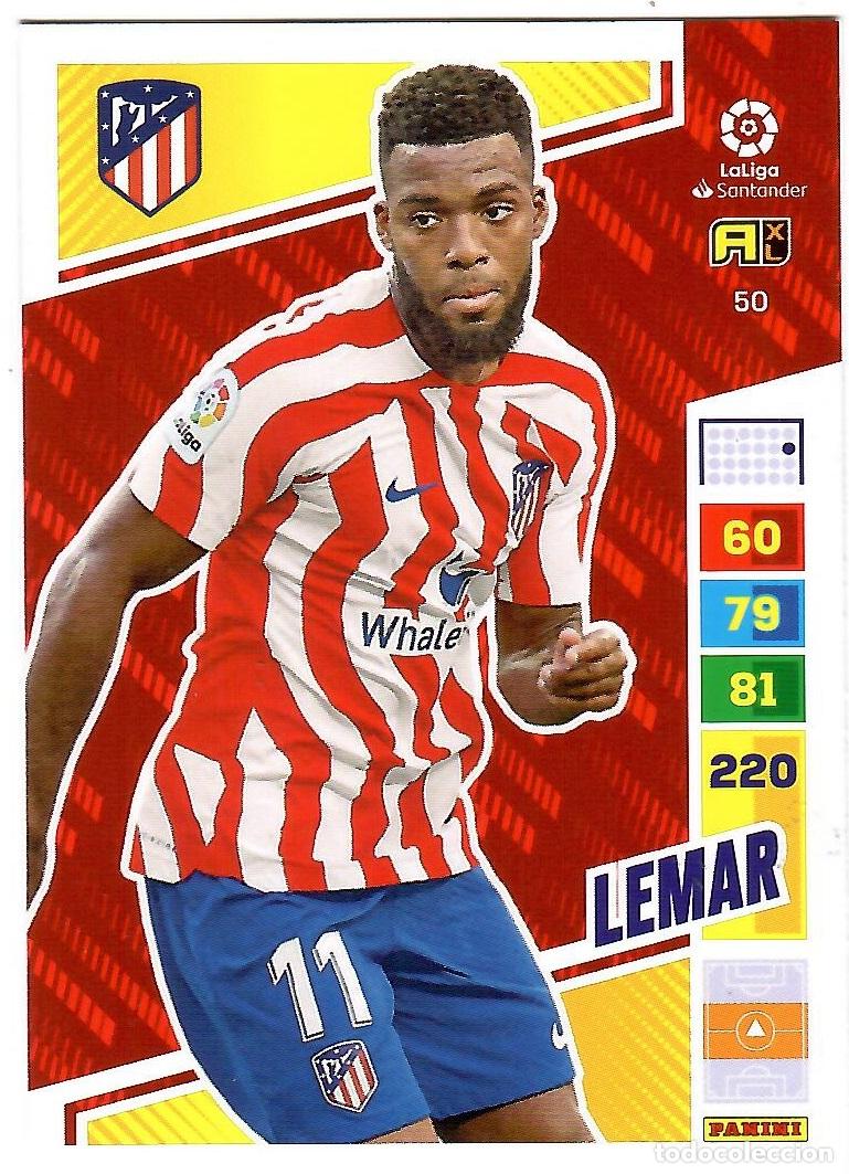 Cromos de f&uacute;tbol: Lemar (At. Madrid), n&ordm; 50: Cromo del album de futbol Adrenalyn 2022-23