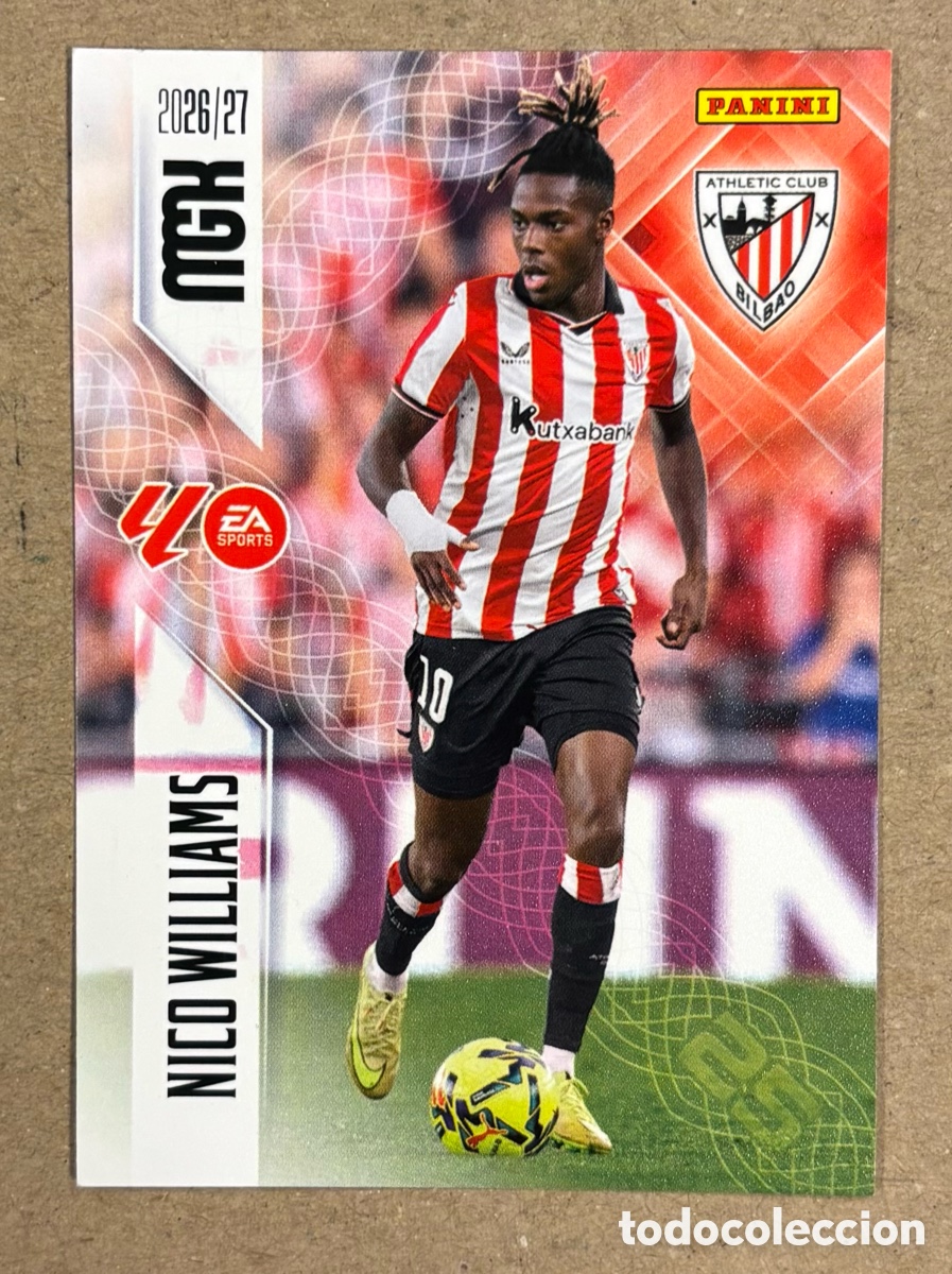 Cromos de f&uacute;tbol: NICO WILLIAMS (ATHLETIC CLUB BILBAO). CARTA PANINI MEGACRACKS MGK 2026/27. #54.