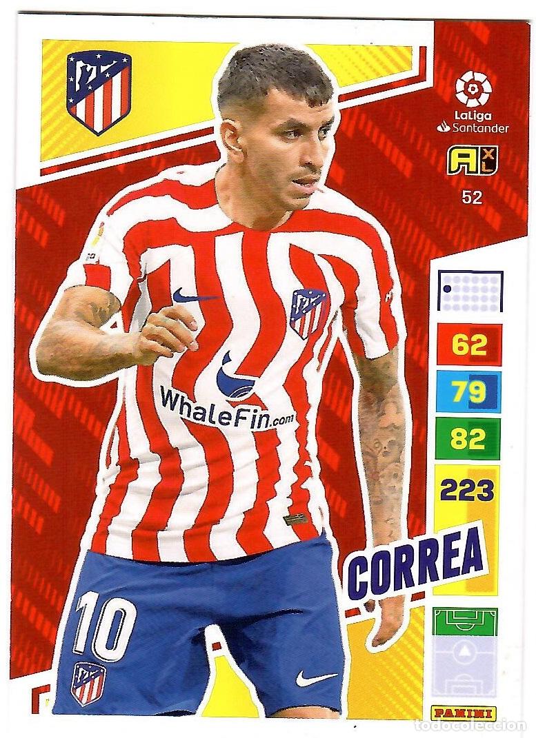 Cromos de f&uacute;tbol: Correa (At. Madrid), n&ordm; 52: Cromo del album de futbol Adrenalyn 2022-23