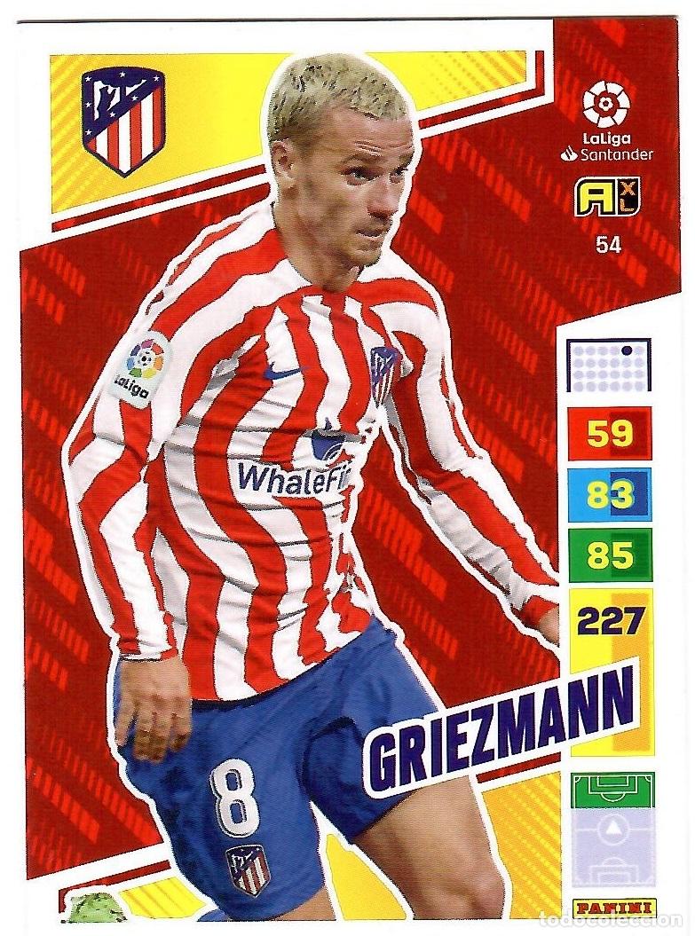 Cromos de f&uacute;tbol: Griezmann (At. Madrid), n&ordm; 54: Cromo del album de futbol Adrenalyn 2022-23