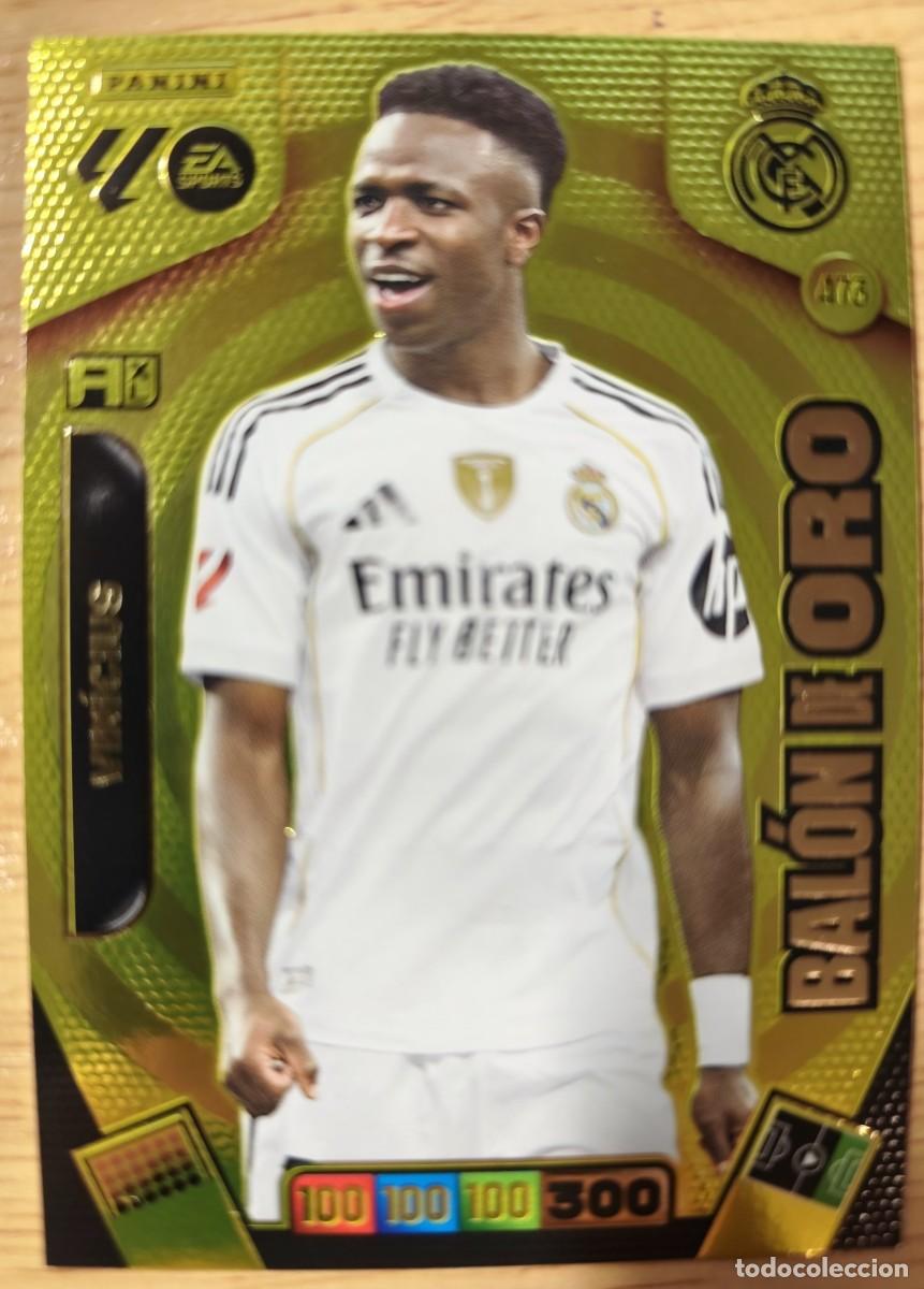 Cromos de f&uacute;tbol: CARD FOOTBALL 473 VINICIUS BAL&Oacute;N DE ORO DEL REAL MADRID 25 26 ADRENALYN XL 2025 2026