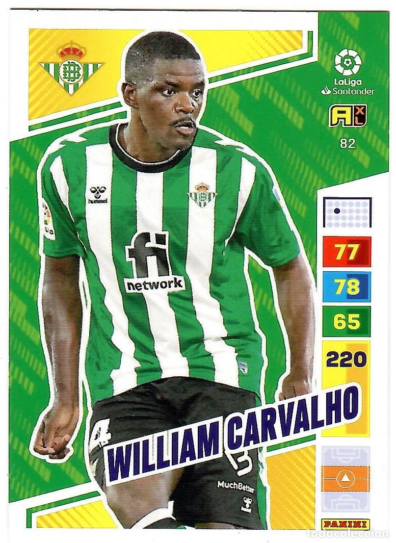 Cromos de f&uacute;tbol: William Carvalho (R. Betis), n&ordm; 82: Cromo del album de futbol Adrenalyn 2022-23