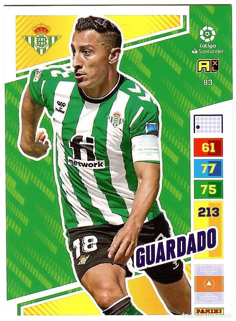 Cromos de f&uacute;tbol: Guardado (R. Betis), n&ordm; 83: Cromo del album de futbol Adrenalyn 2022-23