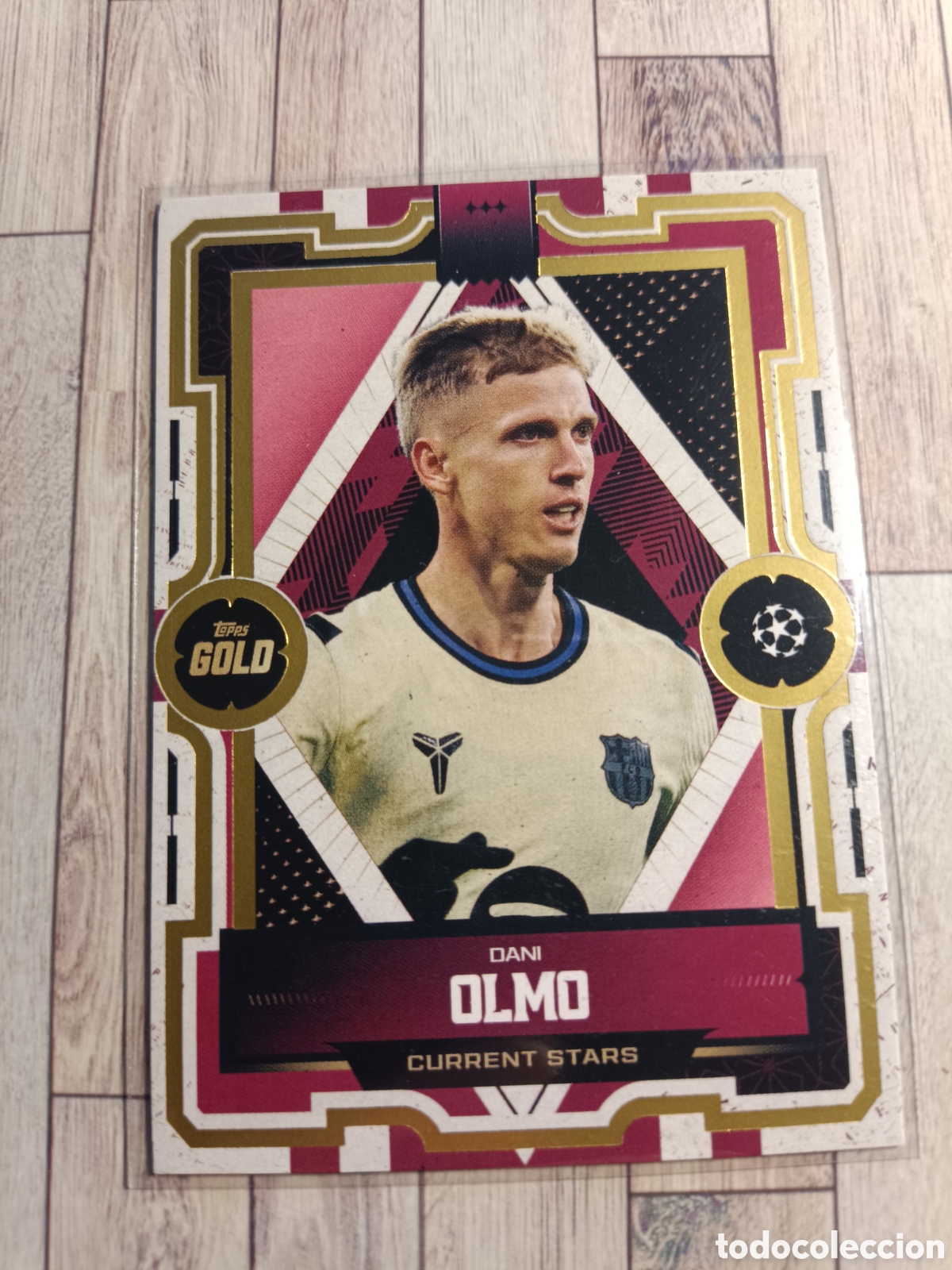 Fu&szlig;ball-Sticker: DANI OLMO BARCELONA CURRENT STARS TOPPS GOLD DECO UEFA CLUB COMPETITIONS 2025 2026 TOPPS 25 26