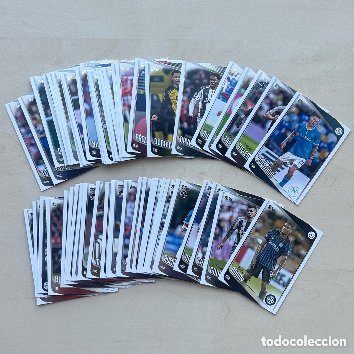Cromos de f&uacute;tbol: Lote 56 cartas Sin reptir Topps Flagship 2025-26