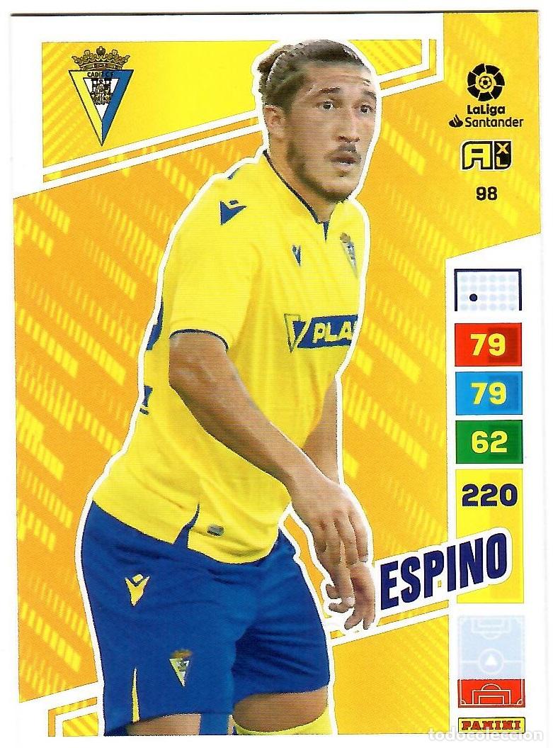 Cromos de f&uacute;tbol: Espino (Cadiz), n&ordm; 98: Cromo del album de futbol Adrenalyn 2022-23