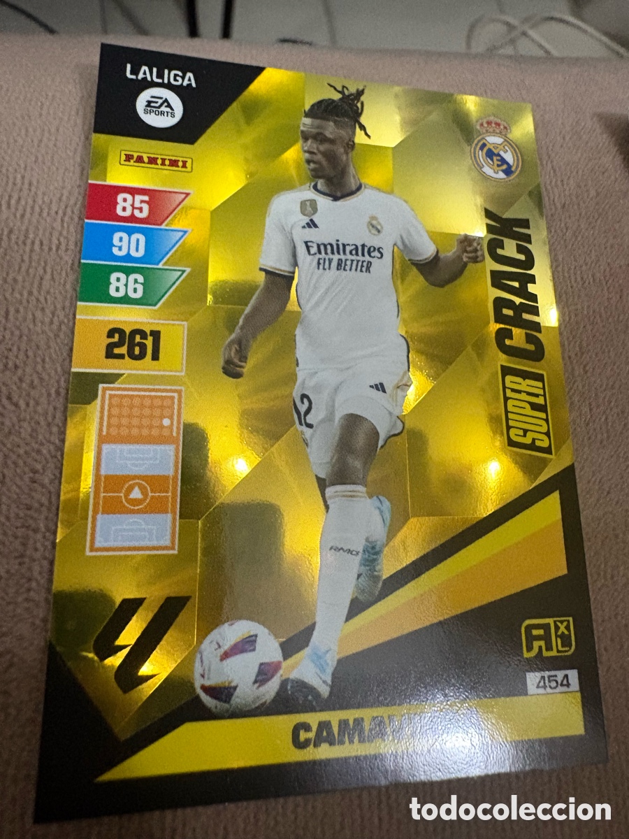 Cromos de f&uacute;tbol: Cromo Adrenalyn. 2023 2024. 23 24. Camavinga. Real Madrid. N. &ordm; 454. Super Crack