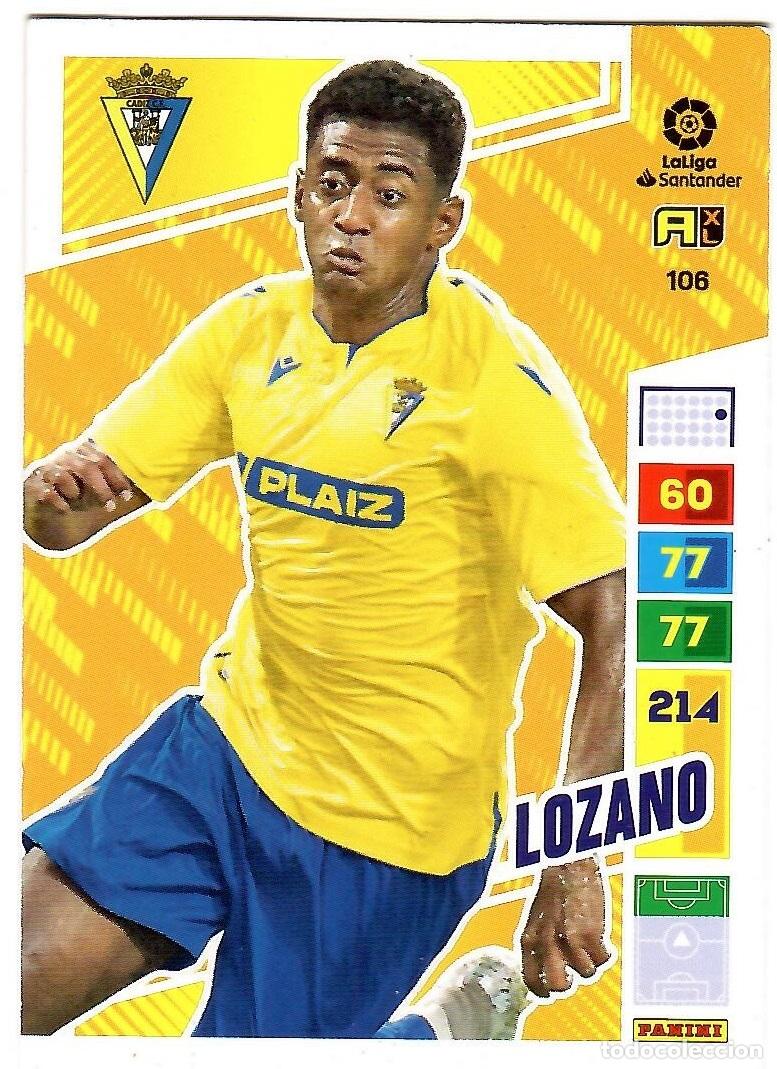 Cromos de f&uacute;tbol: Lozano (Cadiz), n&ordm; 106: Cromo del album de futbol Adrenalyn 2022-23