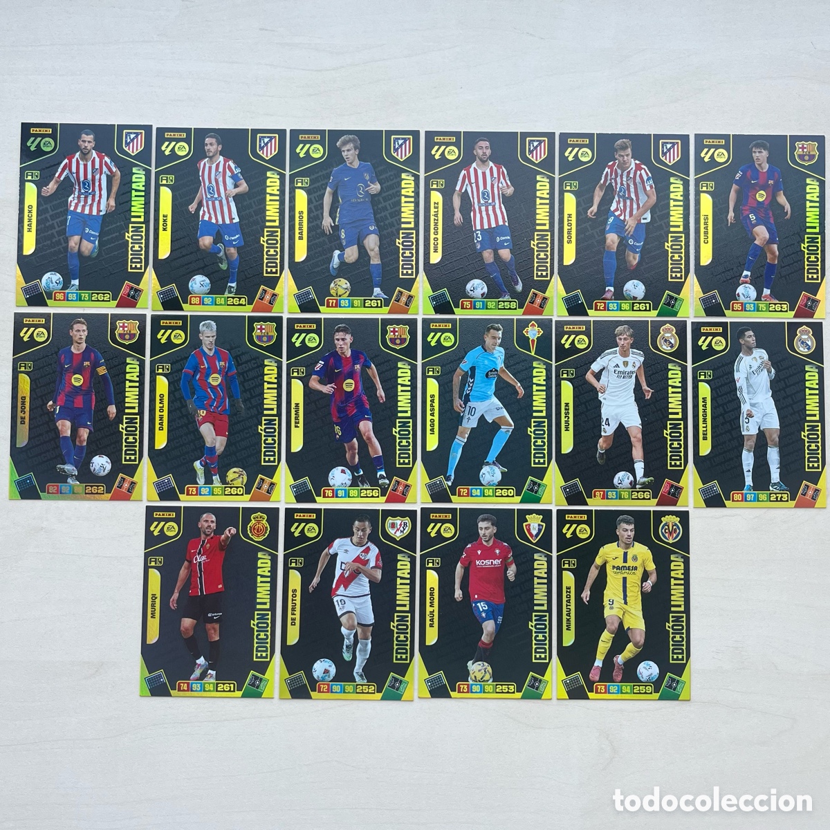 Cromos de f&uacute;tbol: Lote 16 Ediciones Limitadas Adrenalyn XL 2025-26