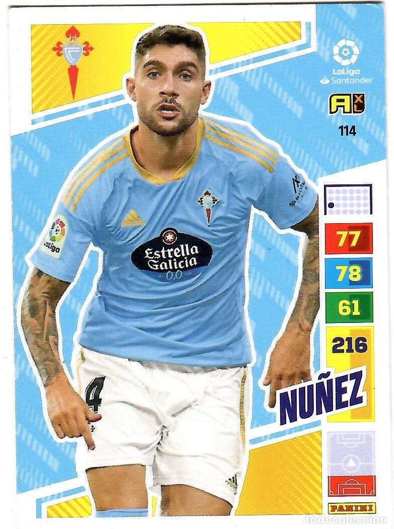 Cromos de f&uacute;tbol: Nu&ntilde;ez (Celta de Vigo), n&ordm; 114: Cromo del album de futbol Adrenalyn 2022-23