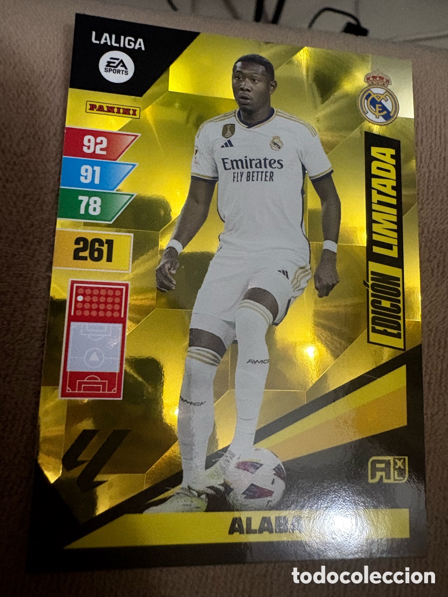 Cromos de f&uacute;tbol: Alaba Edici&oacute;n Limitada Real Madrid Adrenalyn XL Liga Panini Futbol 2023 2024 23 24 Cromo De sobre