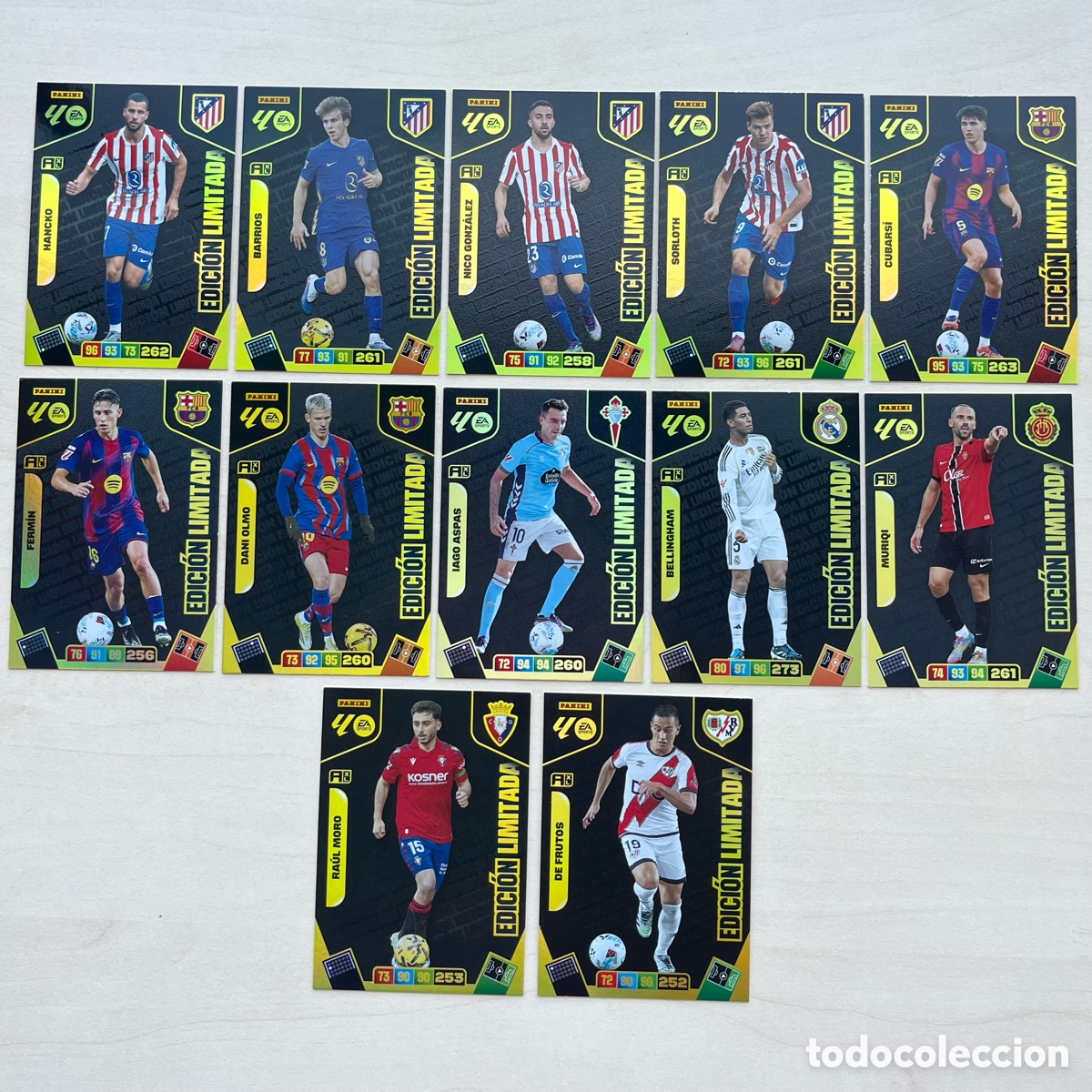 Cromos de f&uacute;tbol: Lote 12 Ediciones Limitadas Adrenalyn XL 2025-26