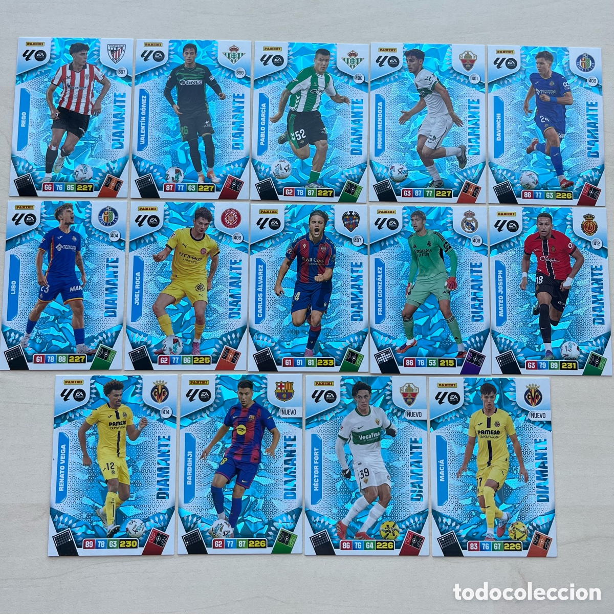Football Stickers: Lote 14 Diamantes Adrenalyn XL 2025-26