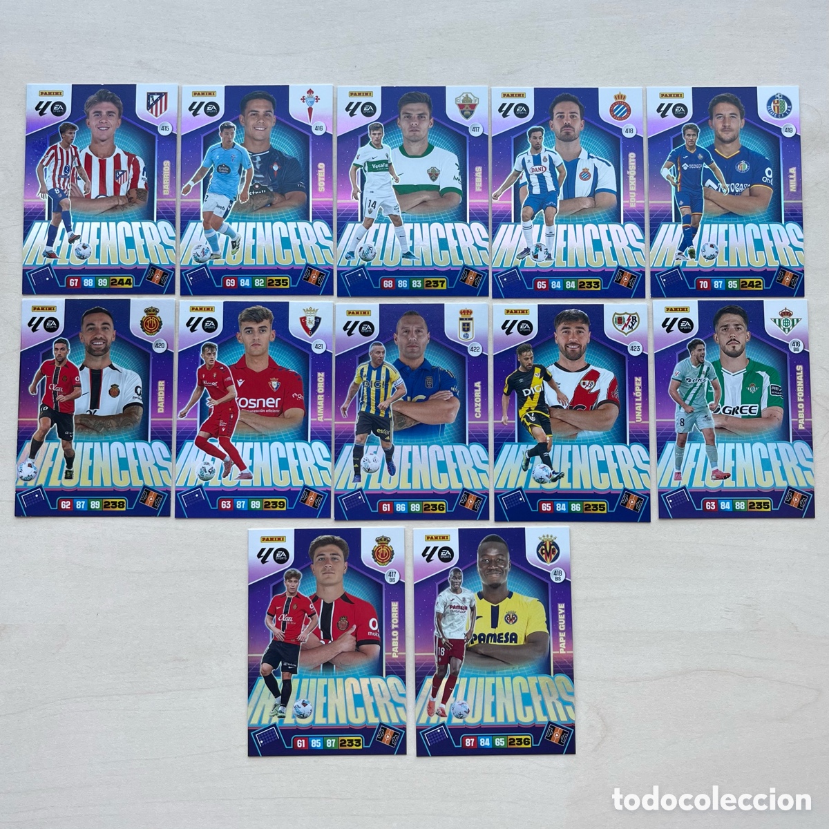 Football Stickers: Lote 12 Influencers Adrenalyn XL 2025-26