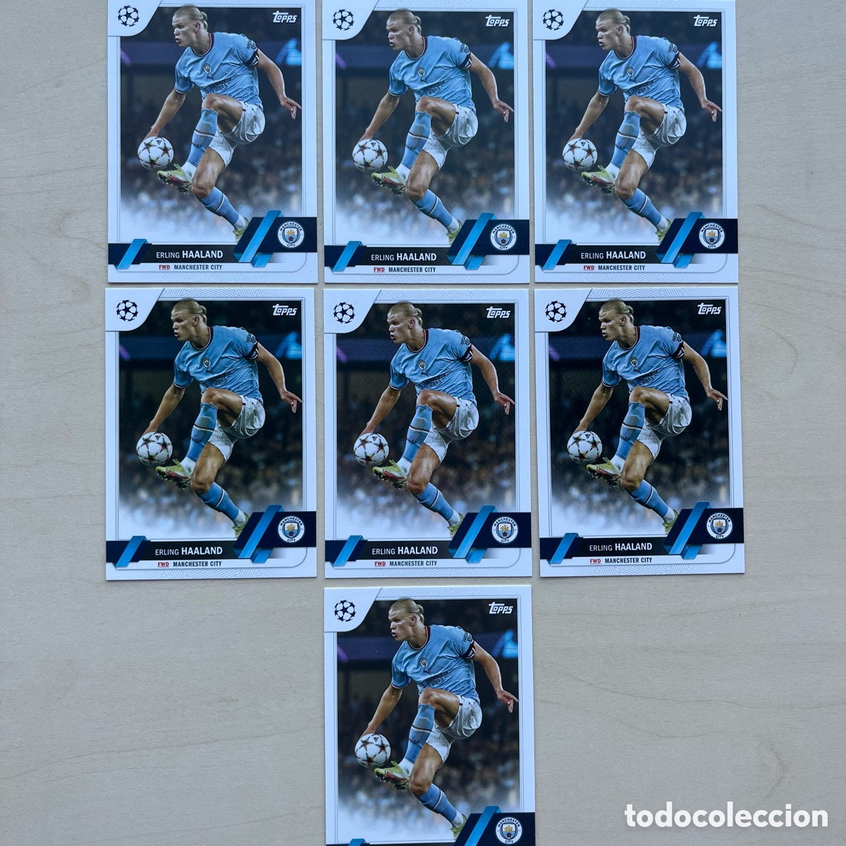 Cromos de f&uacute;tbol: Lote 7 Haaland Topps Flagship 2022-23 - Manchester City