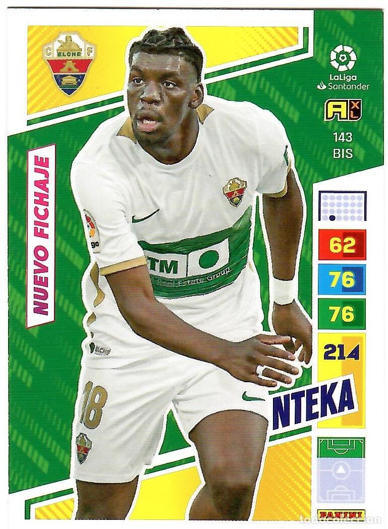 Cromos de f&uacute;tbol: Nteka (Elche, Nuevo Fichaje), n&ordm; 143 BIS: Cromo del album de futbol Adrenalyn 2022-23