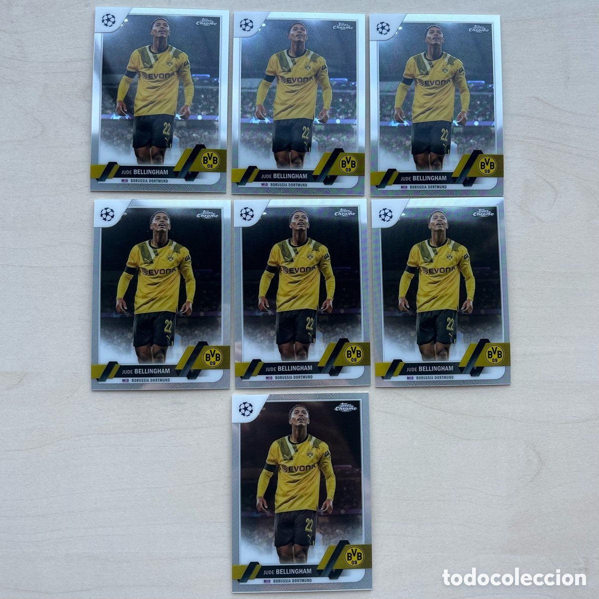 Cromos de f&uacute;tbol: Lote 7 Bellingham Topps Chrome 2022-23 - Borussia Dortmund