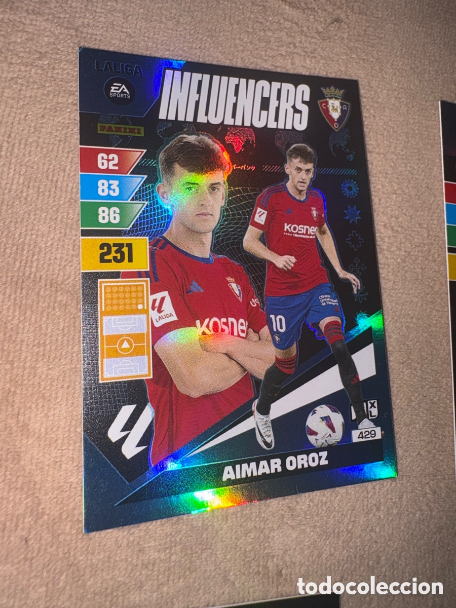 Cromos de f&uacute;tbol: Aimar Oroz Influencers n&uacute;mero 429 del Osasuna cromo Adrenalyn XL 23-24 2023-2024