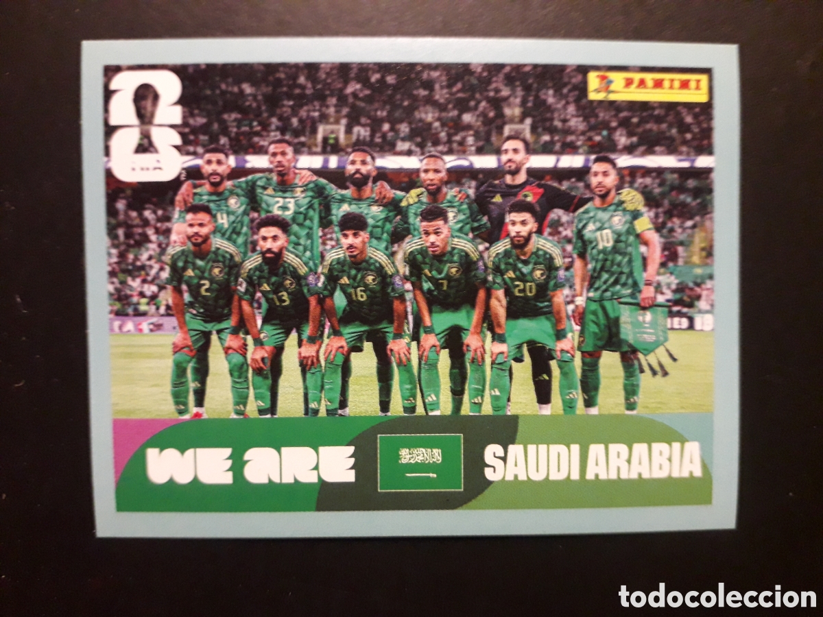 Cromos de Futebol: EQUIPO ARABIA SAUD&Iacute; KSA 13 MUNDIAL F&Uacute;TBOL 2026 FIFA WORLD CUP PANINI SIN PEGAR PEDIDO M&Iacute;NIMO 3&euro;