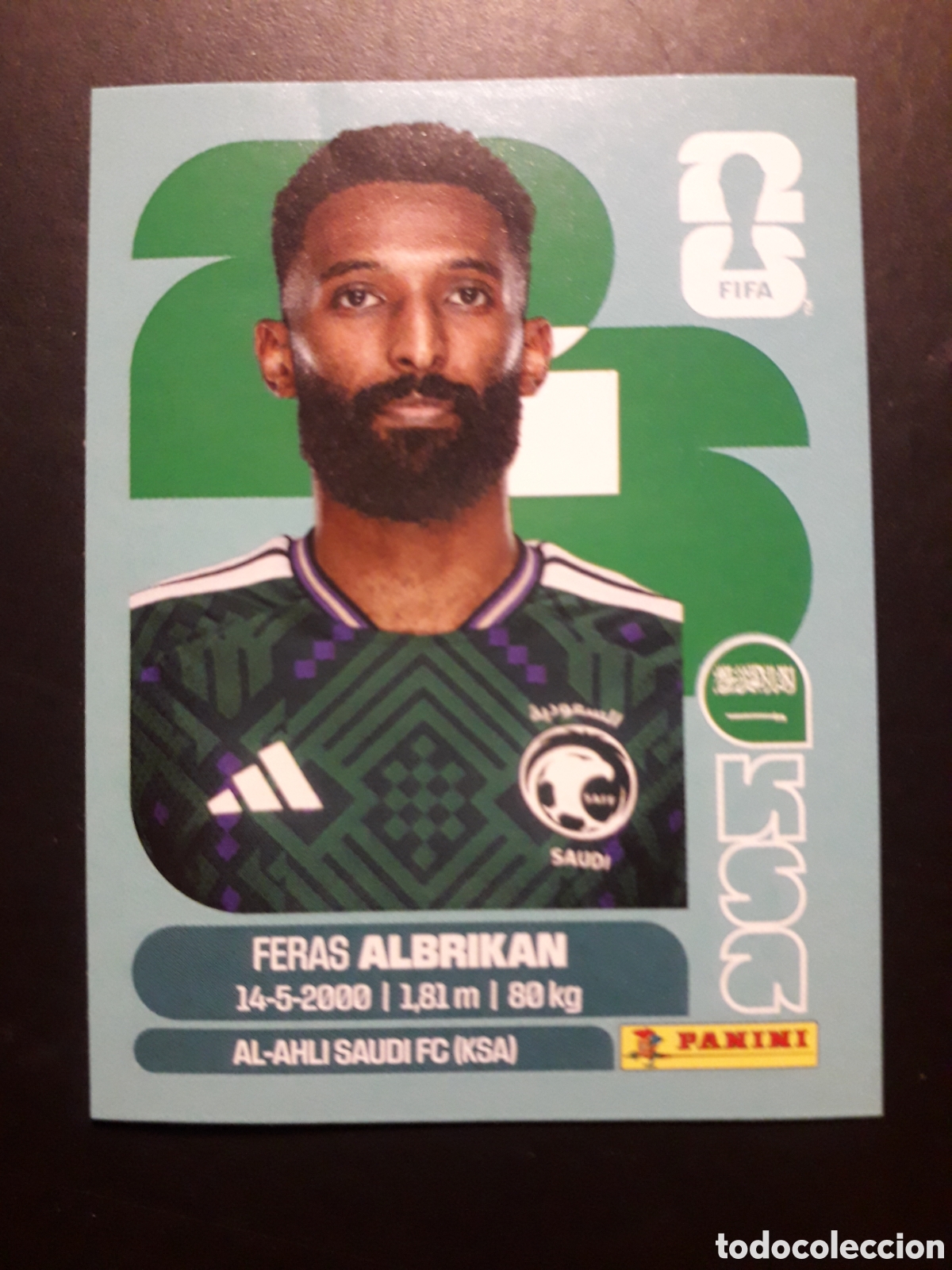 Cromos de Futebol: ALBRIKAN ARABIA SAUD&Iacute; KSA 18 MUNDIAL F&Uacute;TBOL 2026 FIFA WORLD CUP PANINI SIN PEGAR PEDIDO M&Iacute;NIMO 3&euro;