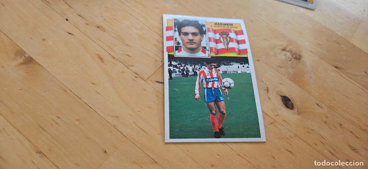 Figurine di Calcio: Manjar&iacute;n - 156 - Sporting de Gij&oacute;n - Jugador - liga 1990 1991 90 91 despegado trading card