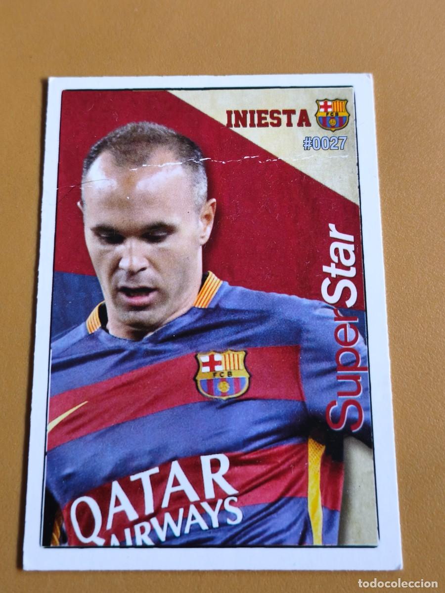 Cromos de f&uacute;tbol: iniesta, liga 2015 superstar