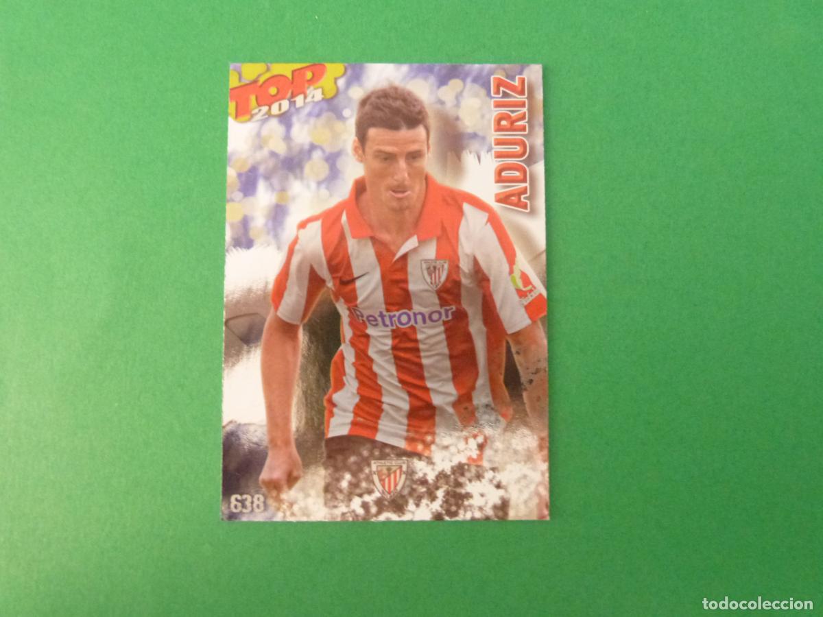Cromos de f&uacute;tbol: TRADING CARD FUTBOL ADURIZ ATH. BILBAO BRILLO AZUL N&ordm; 638 FICHAS LIGA TOP MUNDICROMO 2013-2014/13-14