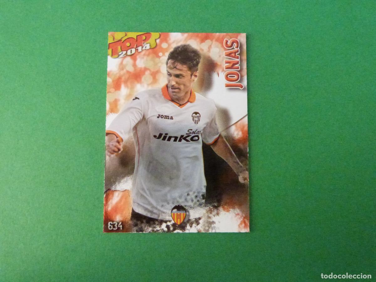 Cromos de f&uacute;tbol: TRADING CARD FUTBOL JONAS VALENCIA C.F. BRILLO N&ordm; 636 FICHAS LIGA TOP MUNDICROMO 2013-2014/13-14