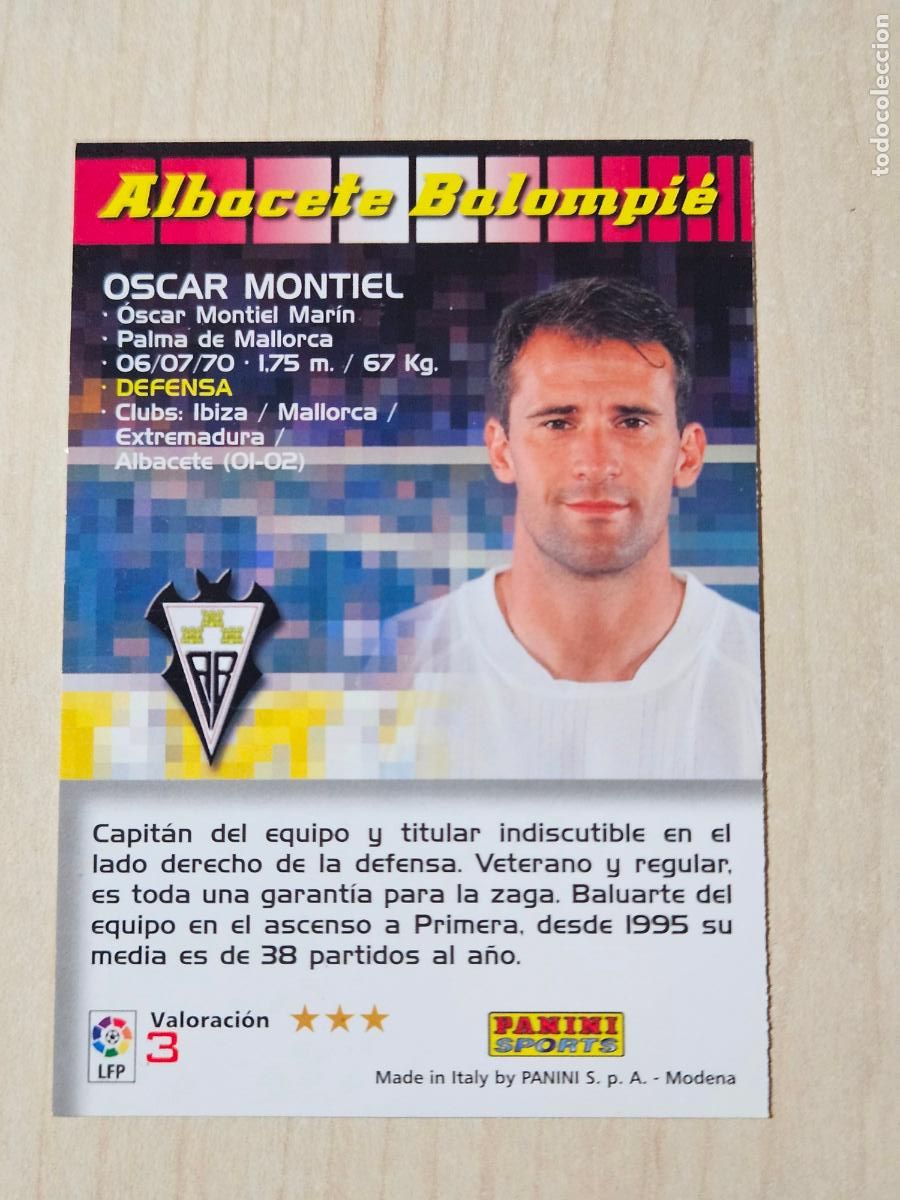 Cromos de f&uacute;tbol: CROMO N&ordm; 3 OSCAR MONTIEL - MEGACRACKS 2004 05 - ALBACETE