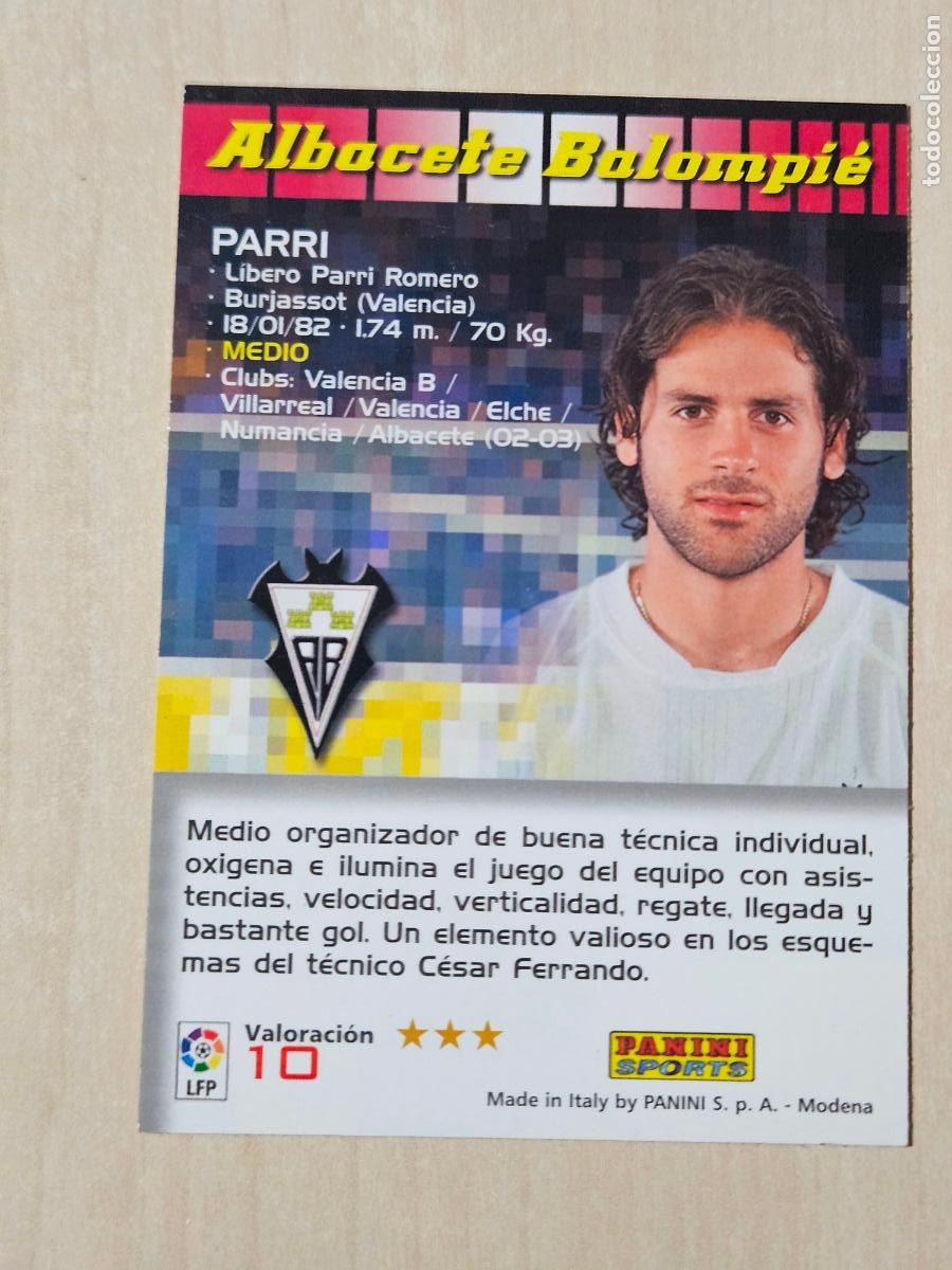 Cromos de f&uacute;tbol: CROMO N&ordm; 10 PARRI - MEGACRACKS 2004 05 - ALBACETE