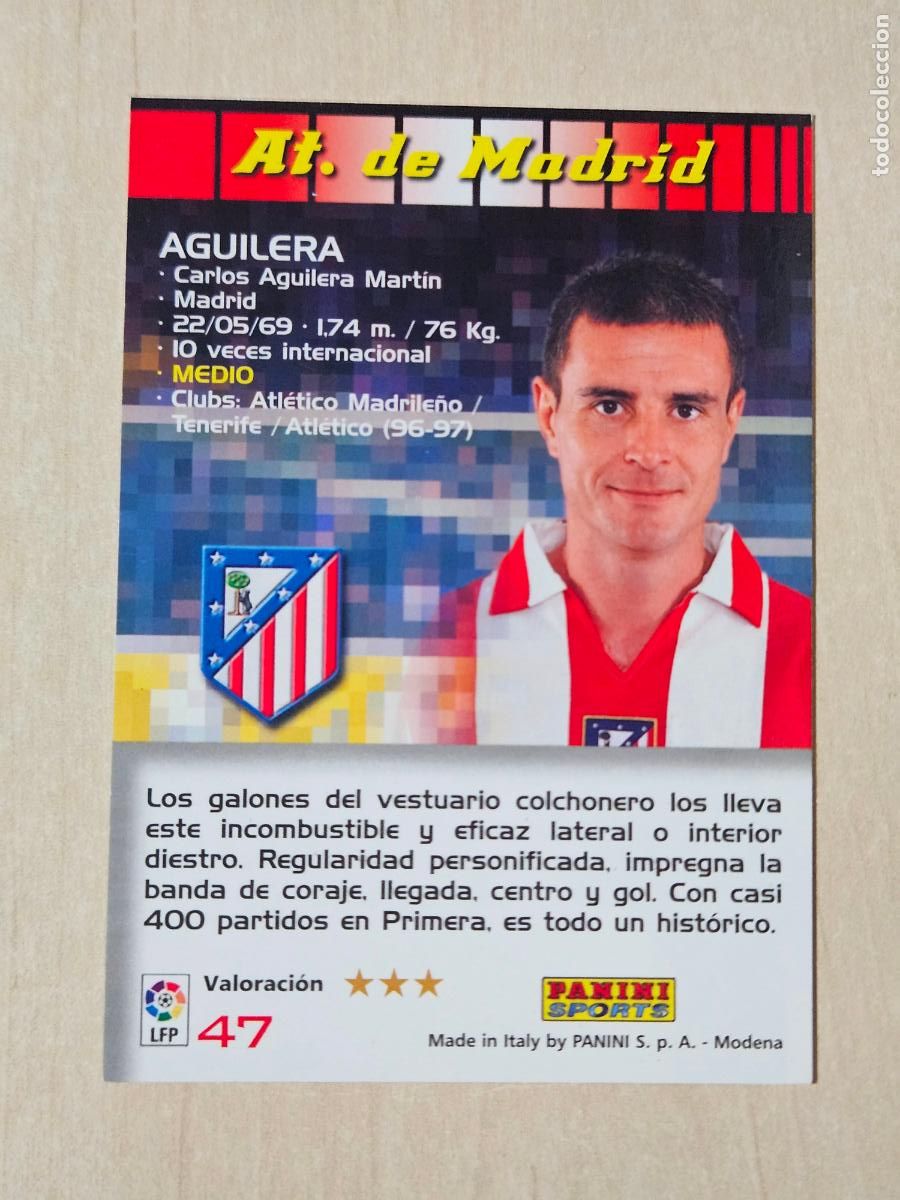Cromos de f&uacute;tbol: CROMO N&ordm; 47 AGUILERA - MEGACRACKS 2004 05 - ATLETICO DE MADRID