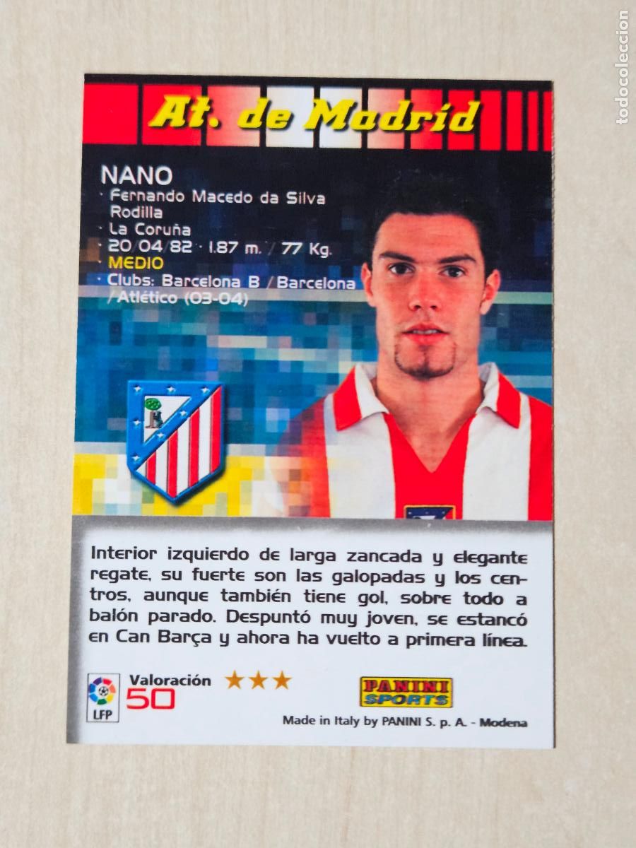 Cromos de f&uacute;tbol: CROMO N&ordm; 50 NANO - MEGACRACKS 2004 05 - ATLETICO DE MADRID