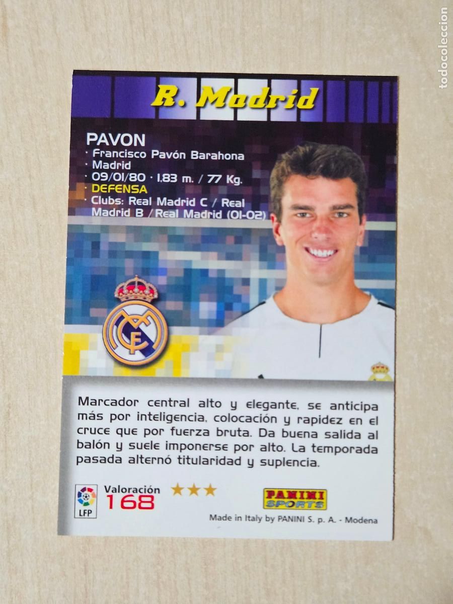 Cromos de f&uacute;tbol: CROMO N&ordm; 168 PAVON - MEGACRACKS 2004 05 - REAL MADRID