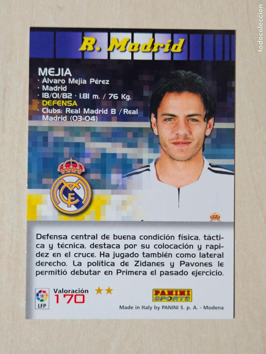 Cromos de f&uacute;tbol: CROMO N&ordm; 170 MEJIA - MEGACRACKS 2004 05 - REAL MADRID