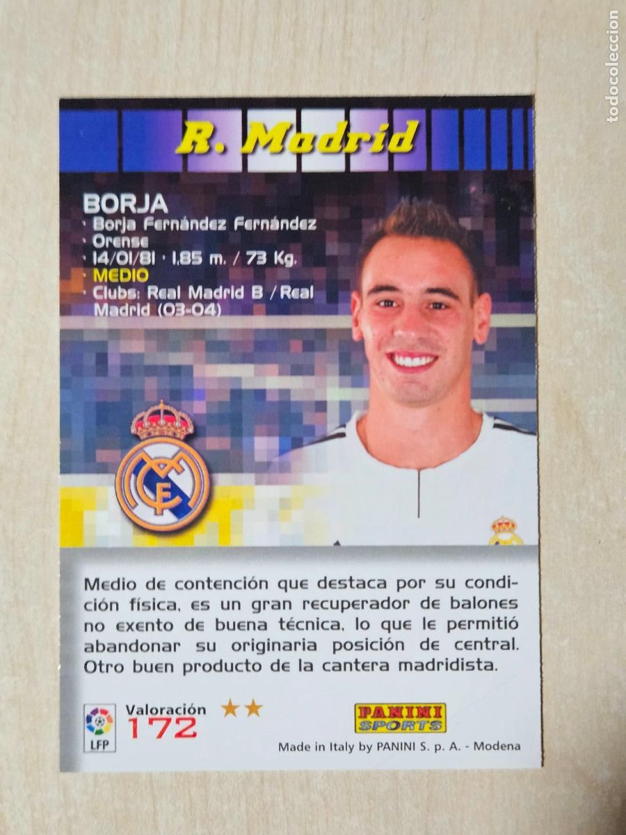 Cromos de f&uacute;tbol: CROMO N&ordm; 172 BORJA - MEGACRACKS 2004 05 - REAL MADRID
