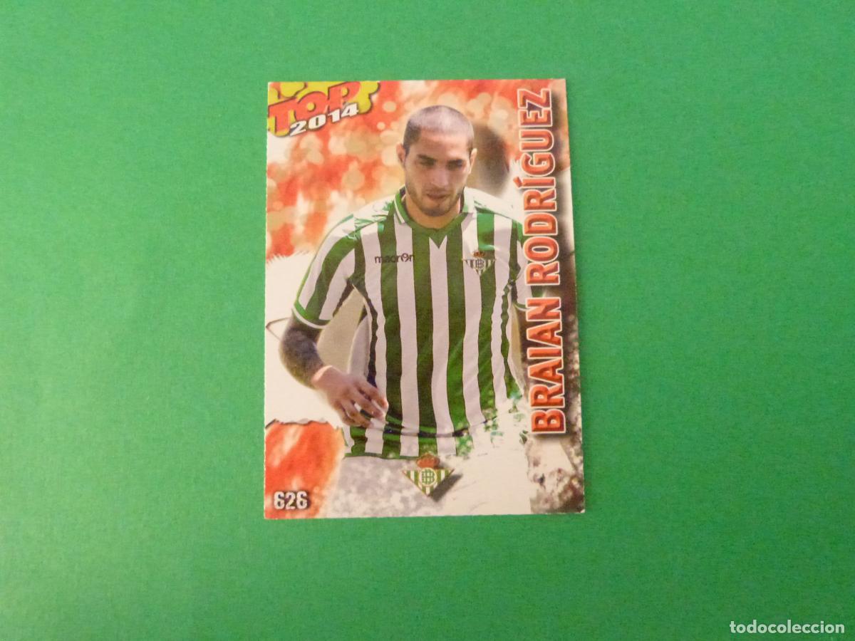 Cromos de f&uacute;tbol: TRADING CARD FUTBOL BRAIAN RODRIGUEZ BETIS BALOMPIE N 626 FICHAS LIGA TOP MUNDICROMO 2013-2014/13-14