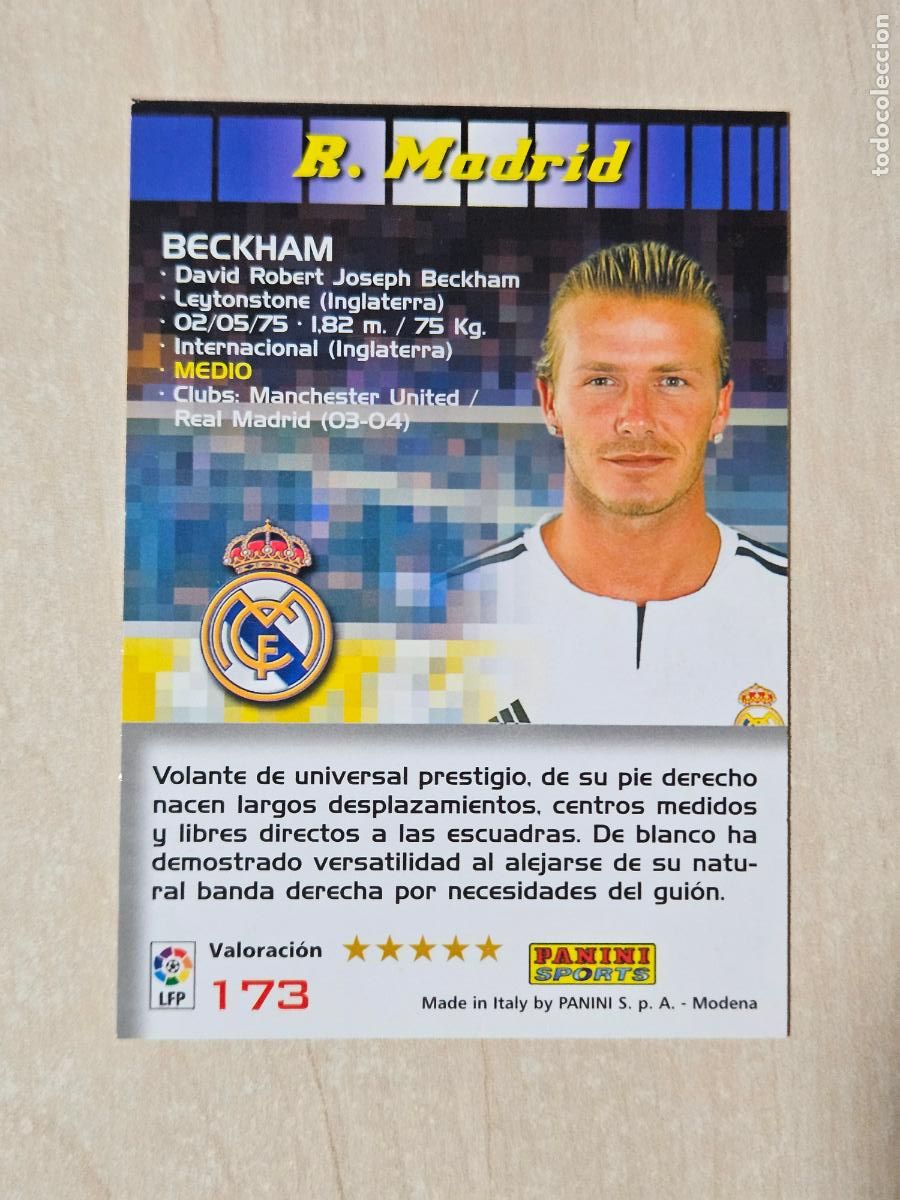 Cromos de f&uacute;tbol: CROMO N&ordm; 173 BECKHAM - MEGACRACKS 2004 05 - REAL MADRID