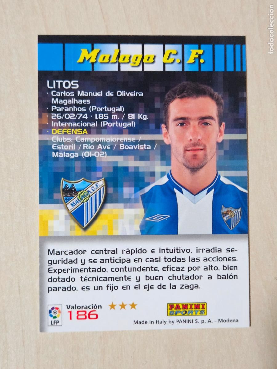 Cromos de f&uacute;tbol: CROMO N&ordm; 186 LITOS - MEGACRACKS 2004 05 - MALAGA
