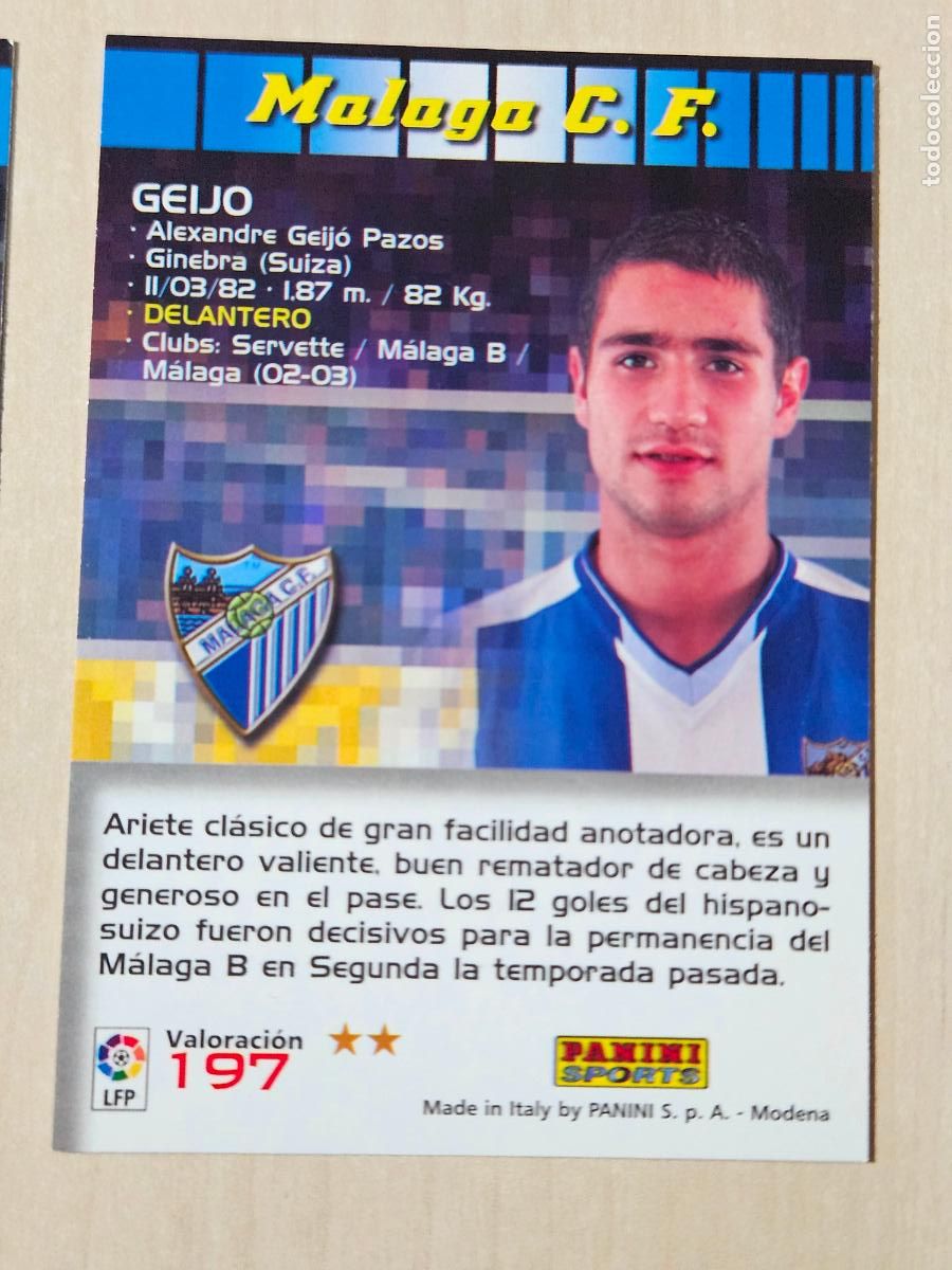 Football Stickers: CROMO N&ordm; 197 GEIJO - MEGACRACKS 2004 05 - MALAGA